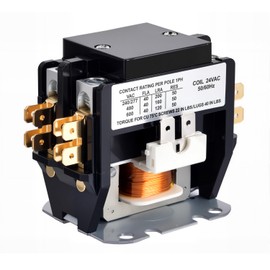 2 Pole 40 Amp 24VAC HVAC Contactor -Air Conditioner Condenser Compressor Contactor AC Definite Purpose Contactor, Silver Alloy Contacts