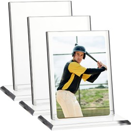 Mudder 3 Pack Acrylic Baseball Card Frame Display Stand Trading Card Holder Clear Display Stand