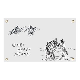3X5 Ft Quiet Heavy Dreams Flag with Four Brass Grommets - Funny Flag Decoration for College Bedroom and Room - Wall Party Poster - Tapestries Decorations for Living