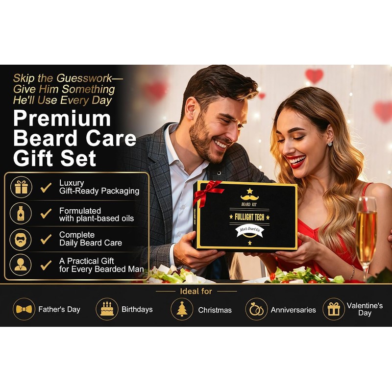 FullLight Tech Kit para Barba 60ml y 3x20ml Aceite -