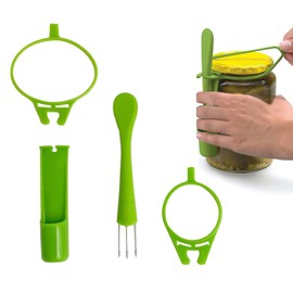 YAFIYGI Pickle Fork Pack Grabber Tool for The Jar Pickle Holder Olive Picker Up Stainless Steel Kitchen Gadgets Accessories Kimchi Picking Machine for Pickle Lovers Condiments Pickle Present (Green)