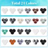 840pcs 8mm Glass Beads for Jewelry Making, 24 Colors Glass