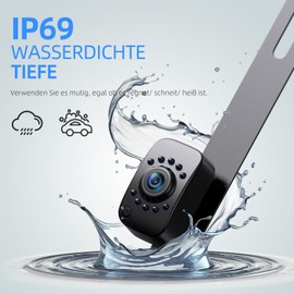 eRapta HD 1080P Backup Camera,AHD Compatible,License Plate Rear View Camera for Car,Metal Housing,IP69 Waterproof Rearview Universal Reverse Cam Kit for Vehicle SUV RV Pickup