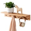 TRWISWDC Coat Rack Shelf Wall Mounted Oak Wood Entryway Shelf