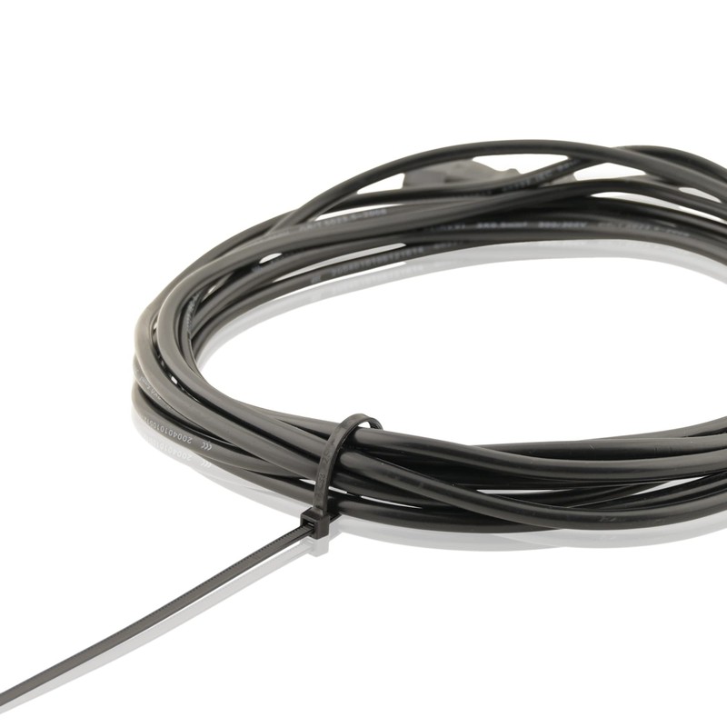 Professional cable ties in black, neutral colours, pack of 100,