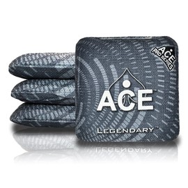 CornholeAce Legendary - Silver (Set of 4 Bags) - Professional Cornhole Bags - ACE Pro Stamped