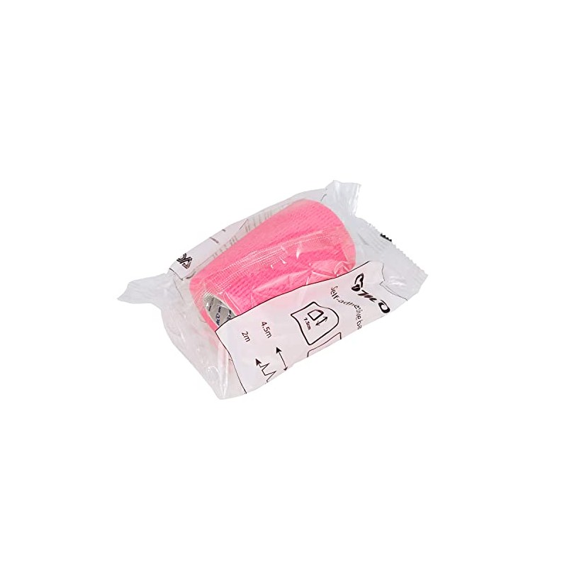 6 Rolls Pink Cohesive Bandage 7.5cm X４.5cm, Flexible Bandage,Non-Woven Cohesive,