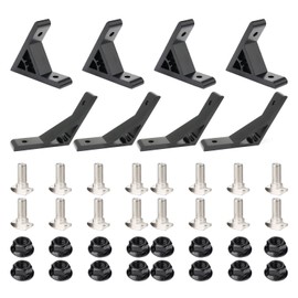 BLCCLOY 4Pcs 45deg, 4Pcs 135deg 2020 Aluminum Extrusion T Slot Angle Bracket 20 Series Extruded Hardware 45 Degree Joint Corner Connector for 45° 135 Degree 20/20 80 20 2040 Black Aluminum Profile