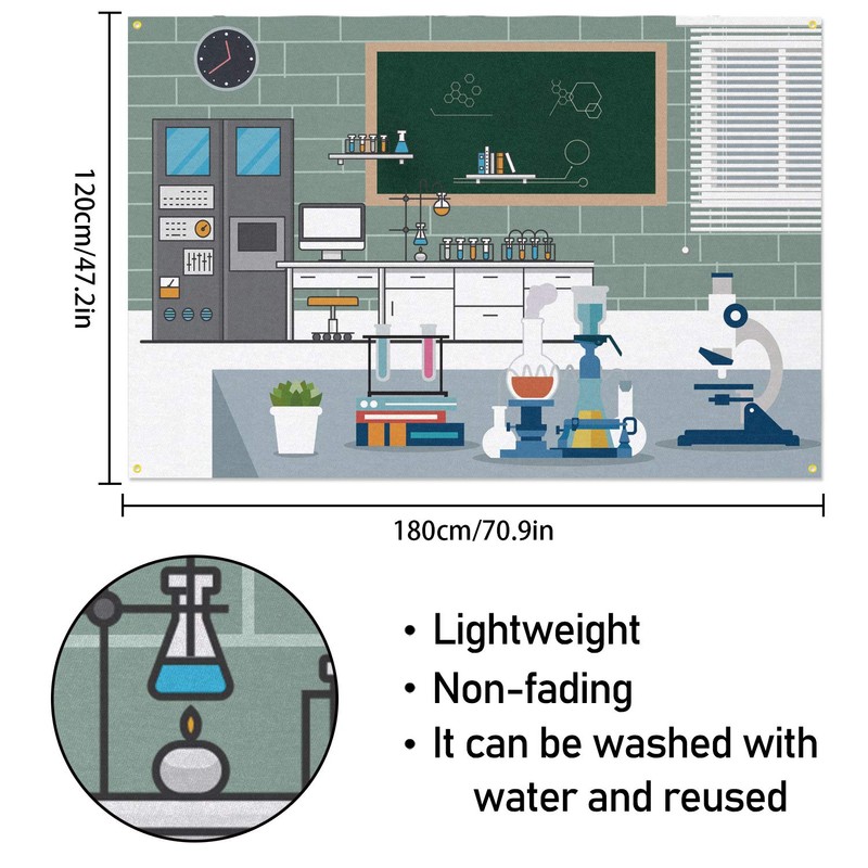 PAKBOOM Science Lab Laboratory Scene Backdrop Banner - VBS Birthday