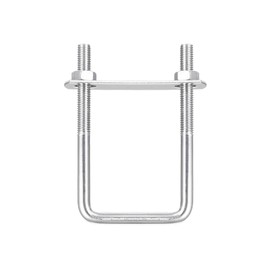 TOP-VIGOR 3 sets M8 Square U-Bolts, 52mm Inner Width 100mm Length 304 Stainless Steel U-Bolts with Nut, Plate for Building Installations Mechanical Parts Connection Cehicles Ships