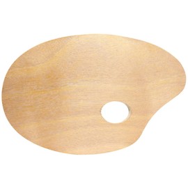 TEHAUX Wooden Oval Oil Painting Palette and Smooth for Acrylic and Oil Paints Vintage Design Thumb Easy Handling