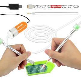 GUSUCIN Diamond Art Painting Pen, Diamond Art Kits for Adults, Vacuum Diamond Art Painting Pen Kits, Diamond Art Accessories Tools, Diamond Painting Accessories Tool (Orange)