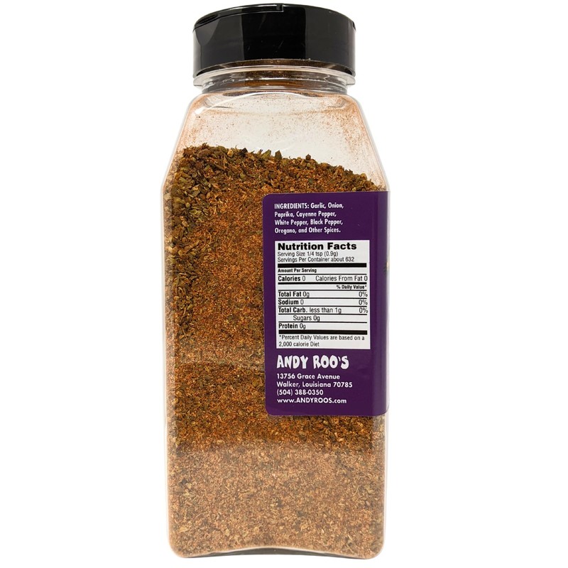 Cajun Blackened Seasoning (Salt-Free, No MSG), 20 Ounce Bulk Shaker.