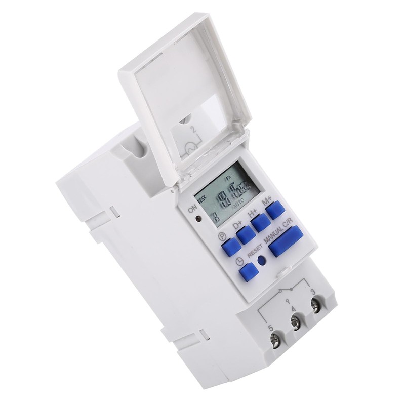 Walfront Digital Timer Switch LCD Display,Weekly Programmable Electronic Relay Time