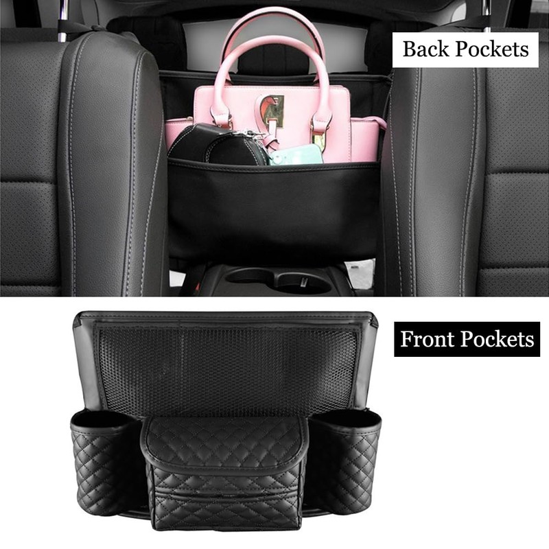 OtpOutopa Car Handbag Holder Between Seats Car Organizer, Leather Large
