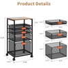 Marbrasse Rolling File Cart with 4 Storage Drawers, Mobile File