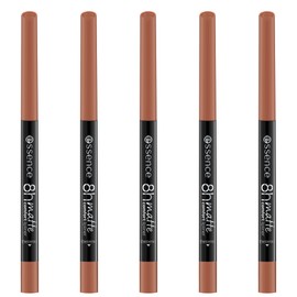 essence 8h Matte Comfort Lip Liner, No. 16, Brown, Long-Lasting, Instant Result, Matte, Vegan, No Preservatives, No Parabens, No Microplastic Particles, Pack of 5 (5 x 0.3 g)