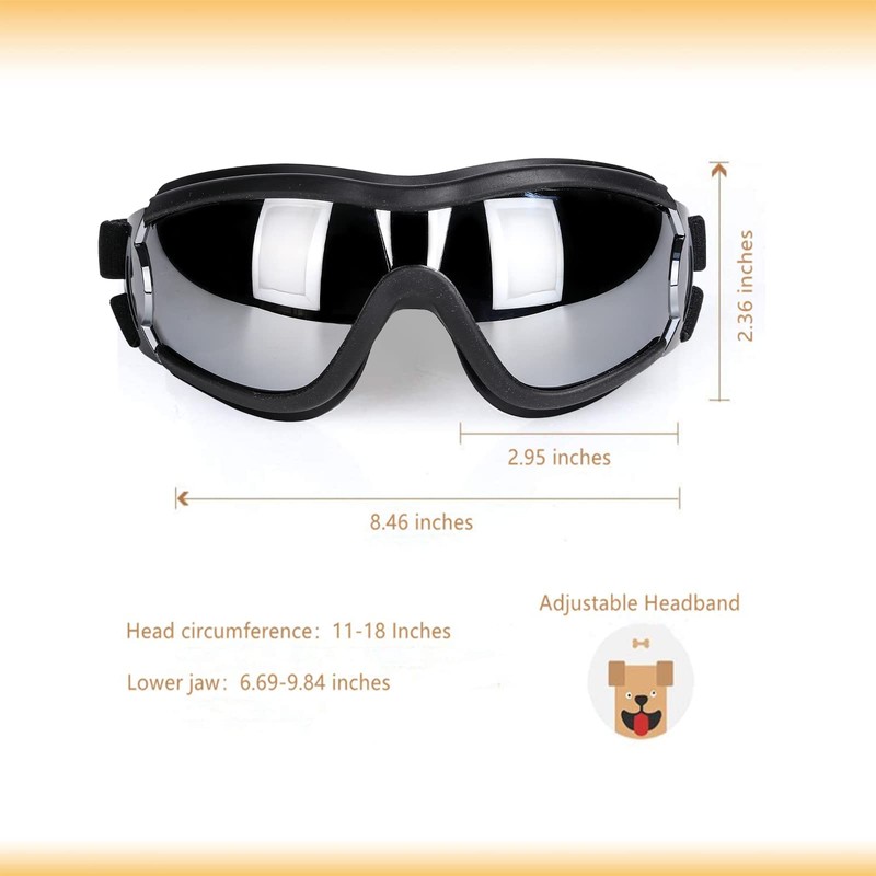 NVTED Dog Sunglasses/Goggles, UV/Wind/Dust/Fog Protection Pet Glasses Eye Wear with