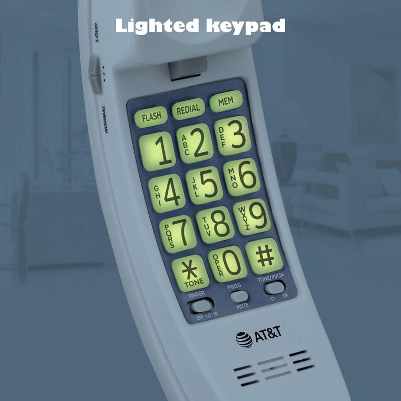AT&T TRIMLINE 213 Corded Home Phone with Extra Big Buttons