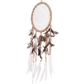 GURU SHOP Dream Catcher with Crochet Lace - White 22 cm Dream Catcher Mobile