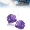 Pair Of Dice Car Decorations,Fuzzy Plush Dice With Heart-Shaped Dots