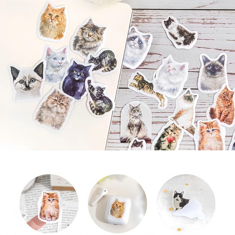 92 Sheets Stickers, Notebook, Cats, Dogs, Animals, Collage, Flowers, Stylish,
