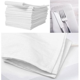 Cotton Napkins White Set of 4 - Premium Oversized Heavy Weight Cloth Napkins for Dining, Hospitality, and Special Occasions