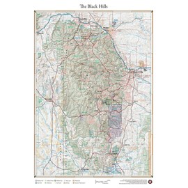 Benchmark Maps Black Hills, South Dakota Wall Map (24" x 18" - Polypropylene)