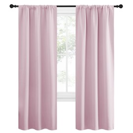 NICETOWN Cortinas opacas para cortinas de estar, cortinas de oscurecimiento de habitación, paneles de cortina de ventana, cortinas de oscurecimiento con aislamiento térmico (Rosado, 1 Par, 86 x 182 cm)