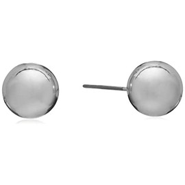 Chaps Women's 10Mm Round Metal Stud Earrings, Silver