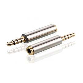 BUBUCAM 2.5mm Male to 3.5mm Female Audio Adapter, Gold Plated Jack Stereo Full Metal Connector Converter for Smartphones, Headphone, Mic, Tablets(2 Pack)