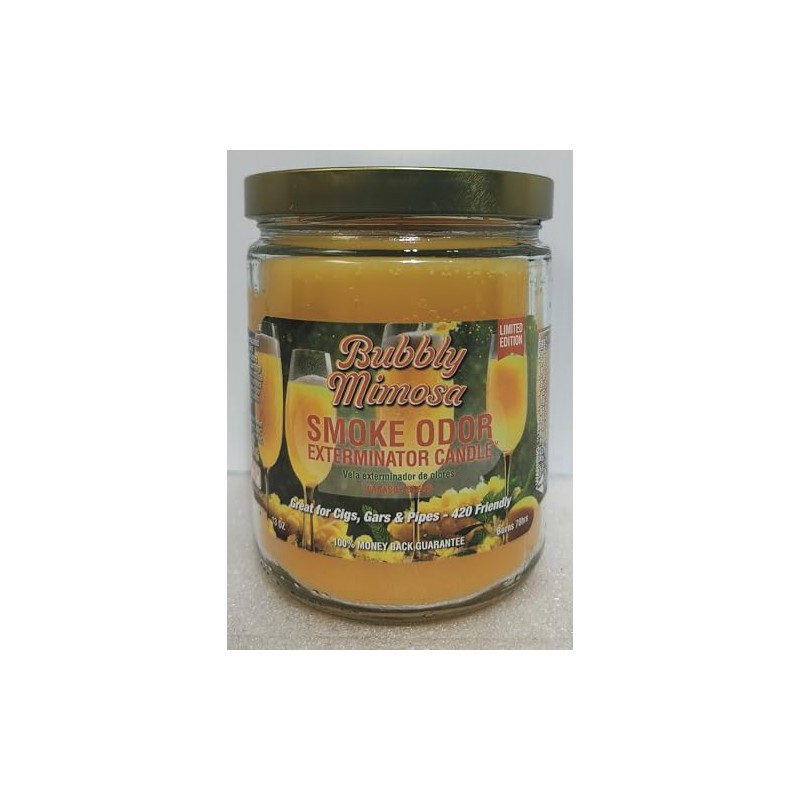 Smoke Odor Exterminator 13oz Jar Candle, Bubbly Mimosa 1 Candle.
