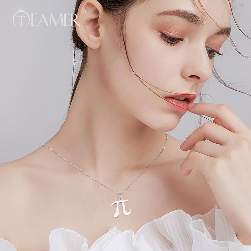 TEAMER Delicate PI Symbol Necklace Lightweight PI Math Symbol Pendant
