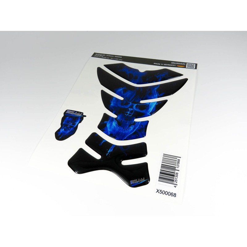 BIKE-label 3D Tank Pad Motorcycle Sticker Tank Protector Blue Compatible