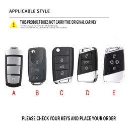 Ysbxitu 4 Buttons Metal Remote Key Fob Cover Fit for VM Keyless Smart Key Case with Keychain Fit for Volkswagen Arteon Atlas Atlas Cross Sport Jetta Jetta GLI Key Protection Cover -T Chain Black