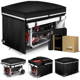 Extra Heavy Duty Bracket Generator Cover. Generator Covers While Running. Arch Design Does Not Collect Water, 32×24×24 inches, 19mm Large Diameter Metal Tubing, Extra Heavy Duty Waterproof Tarp, Black