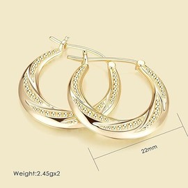 14K Gold Hoop Earrings for Women Small Gold Hoop Earrings 14K Hoops Earring Rotating Small Ball Design Comfortable Hoops Womens Earring 22mm (22mm)
