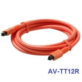 CablesOnline 12ft Fiber Optical SPDIF Toslink to Toslink Digital Audio Orange Cable, AV-TT12R