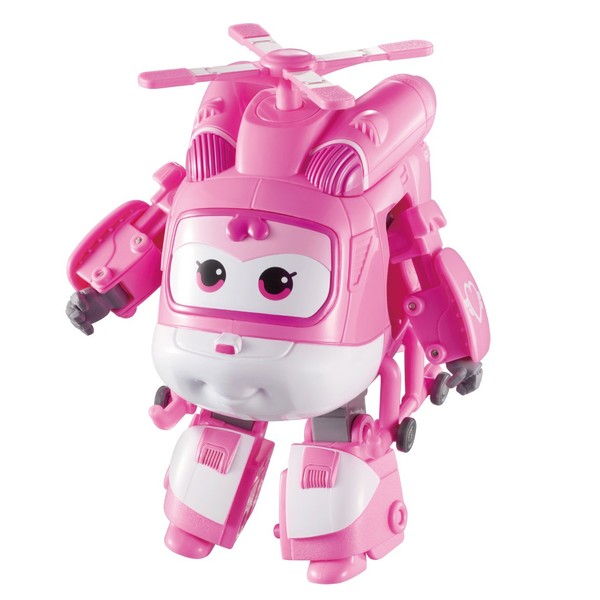 Super Wings - Transforming Dizzy Toy Figure, Helicopter, Bot, 5" Scale, Pink