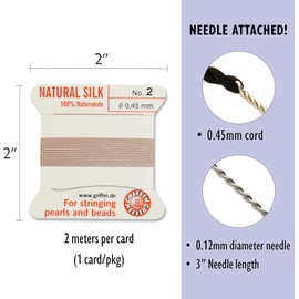 Griffin Bead Cord 100% Natural Silk Light Pink #2