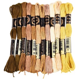 CABODYALS - 12 madejas, 6 hebras, hilo de hilo de bordar, degradado, pulsera de amistad, hilo de punto de cruz, hilo de poliéster a granel para coser a mano, joyas, pulseras, manualidades, costura