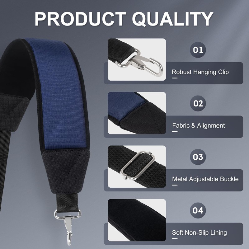 LZFAN Bag Shoulder Strap, Single Padded Adjustable Straps Universal Replacement