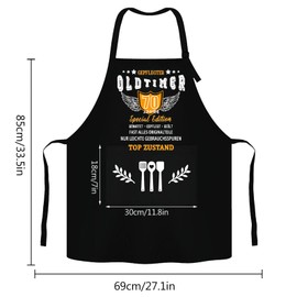 70th Birthday Man Gifts BBQ Apron for Men Funny Cooking Apron 70th Birthday Gift Kitchen Apron Cotton Apron Black Men Gift Ideas Birthday, BBQ Party