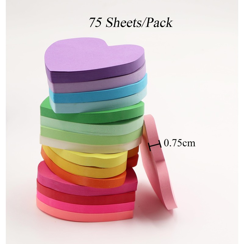 1200 Sheets 3X3in (76 * 76mm) Heart Shape Sticky Notes