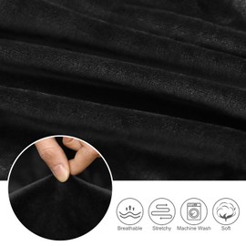 Betylifoy Dining Chair Slipcover Stretch Chair Cover Set of 2 Elastic Chair Cover with Armrest Removable Chair Cover Black Slipcover for Dining Room Wedding Party Decoration (Black)