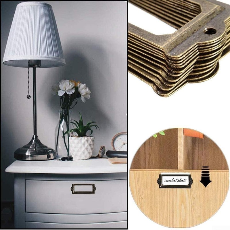 Clever Organization 30 Pack Antique Bronze Label Holders for Home