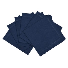 Penguin Home 100 % Premium-Leinenoptik mit wiederverwendbaren Servietten mit Hohlsaum – Täglicher Gebrauch als Dinnerservietten – 6er-Set, einfarbiges Marineblau, 50 x 50 cm