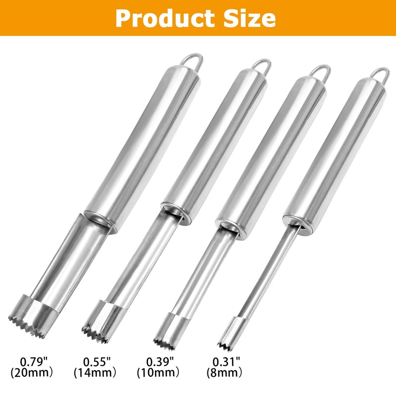 Coufce Multi-Function Corer and Pitter Set 4 Pieces Stainless Steel