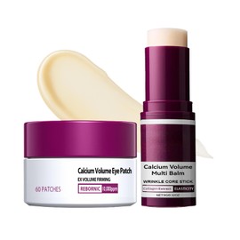 BeiBreeze Eye Care Duo – Calcium Multi Balm Stick + Hydrogel Under Eye Patches 60ea (30 Pairs), Hydrating & Smoothing Eyes Treatment, Gentle on Skin, Travel Friendly