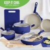 GreenLife Sandstone Healthy Ceramic Nonstick, 15 Piece Kitchen Cookware Pots